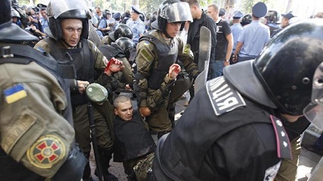 Kiev clashes, grenade explosion injure dozens during protests against constitutional law